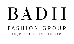 logo nero su sfondo biando della Badii Fashion group Black logo fo Badii Fashion Group